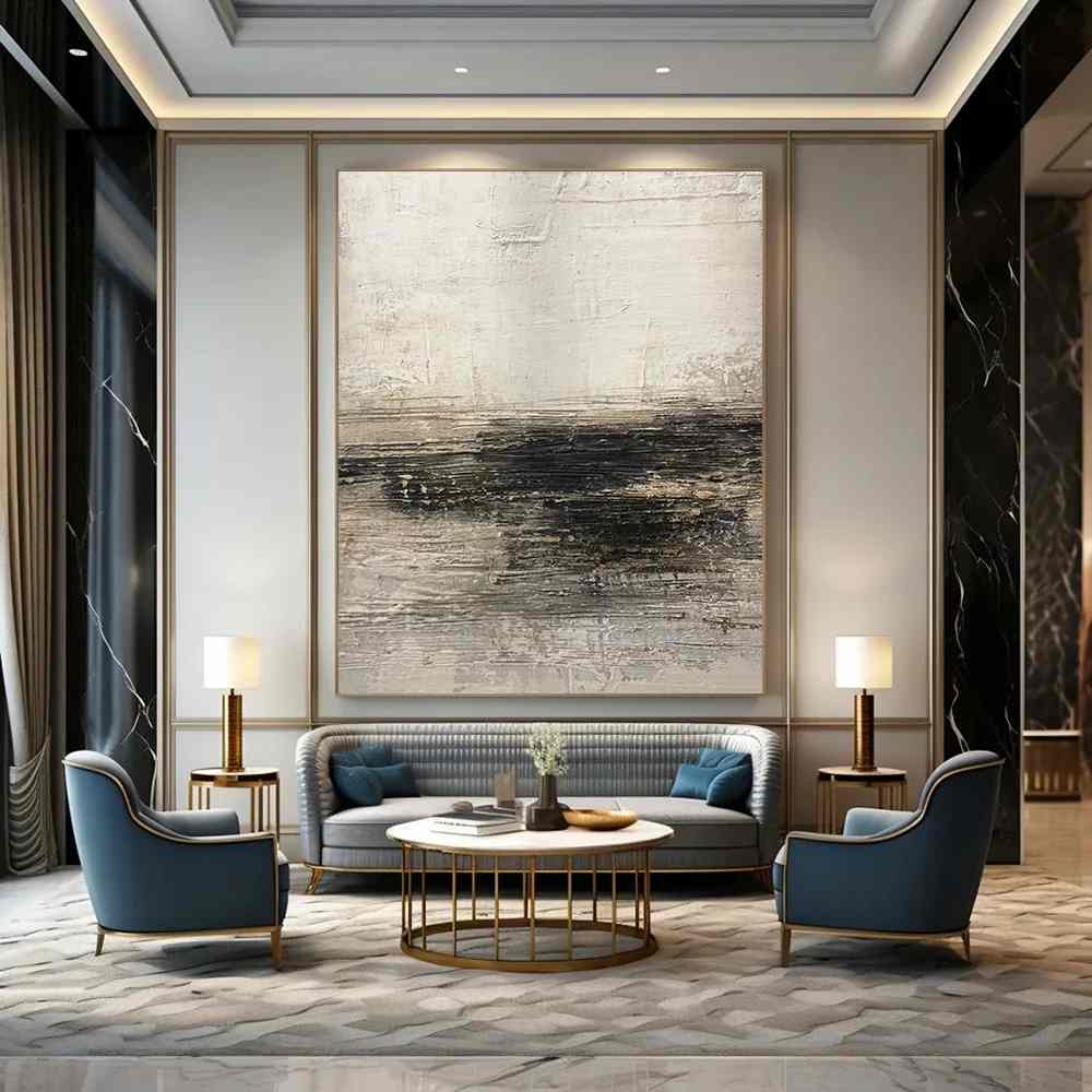 Oversized Days Office - large black and white wall art